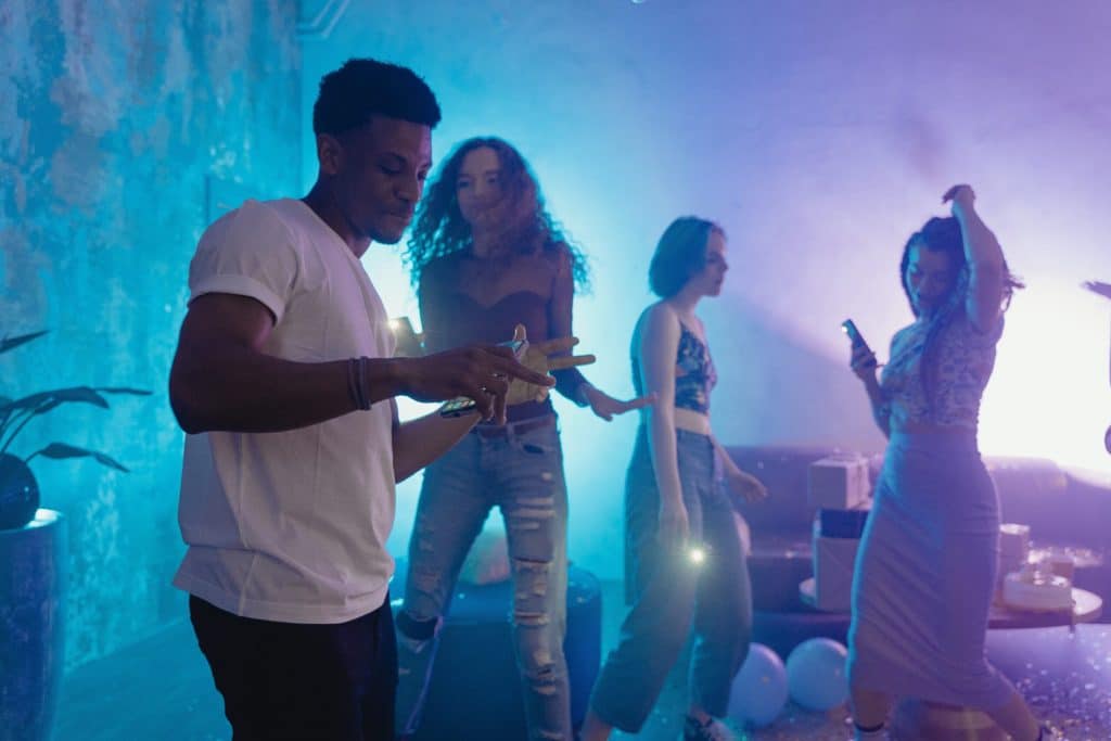couple having fun dance party
