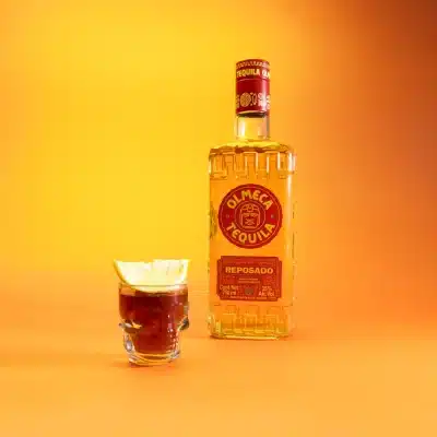 Olmeca tequila reposado shot lime