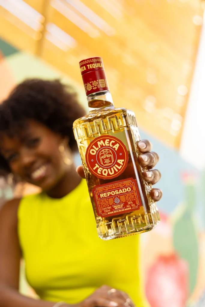 Olmeca Reposado tequila bottle lifestyle
